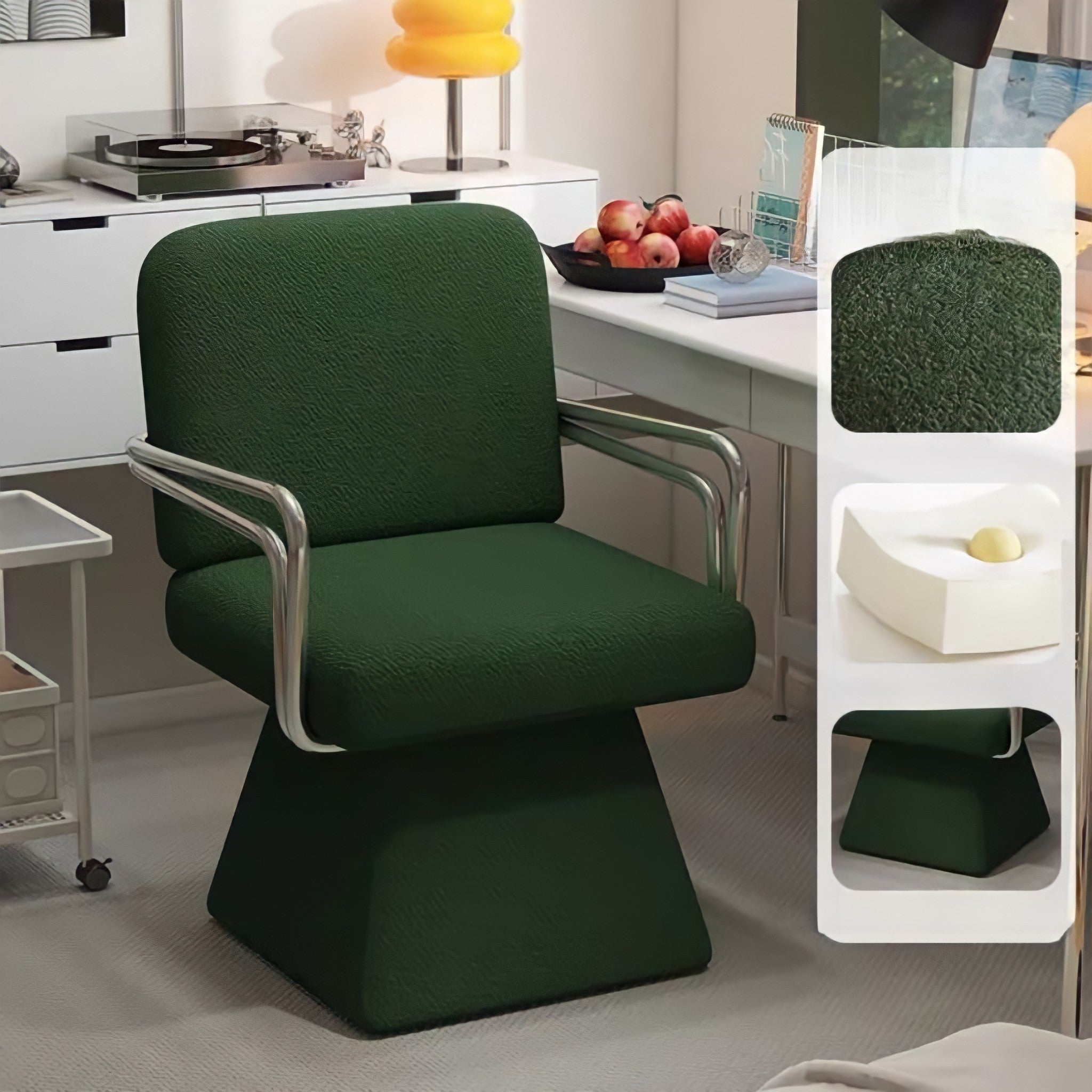 レトロモダンファブリックラウンジチェア