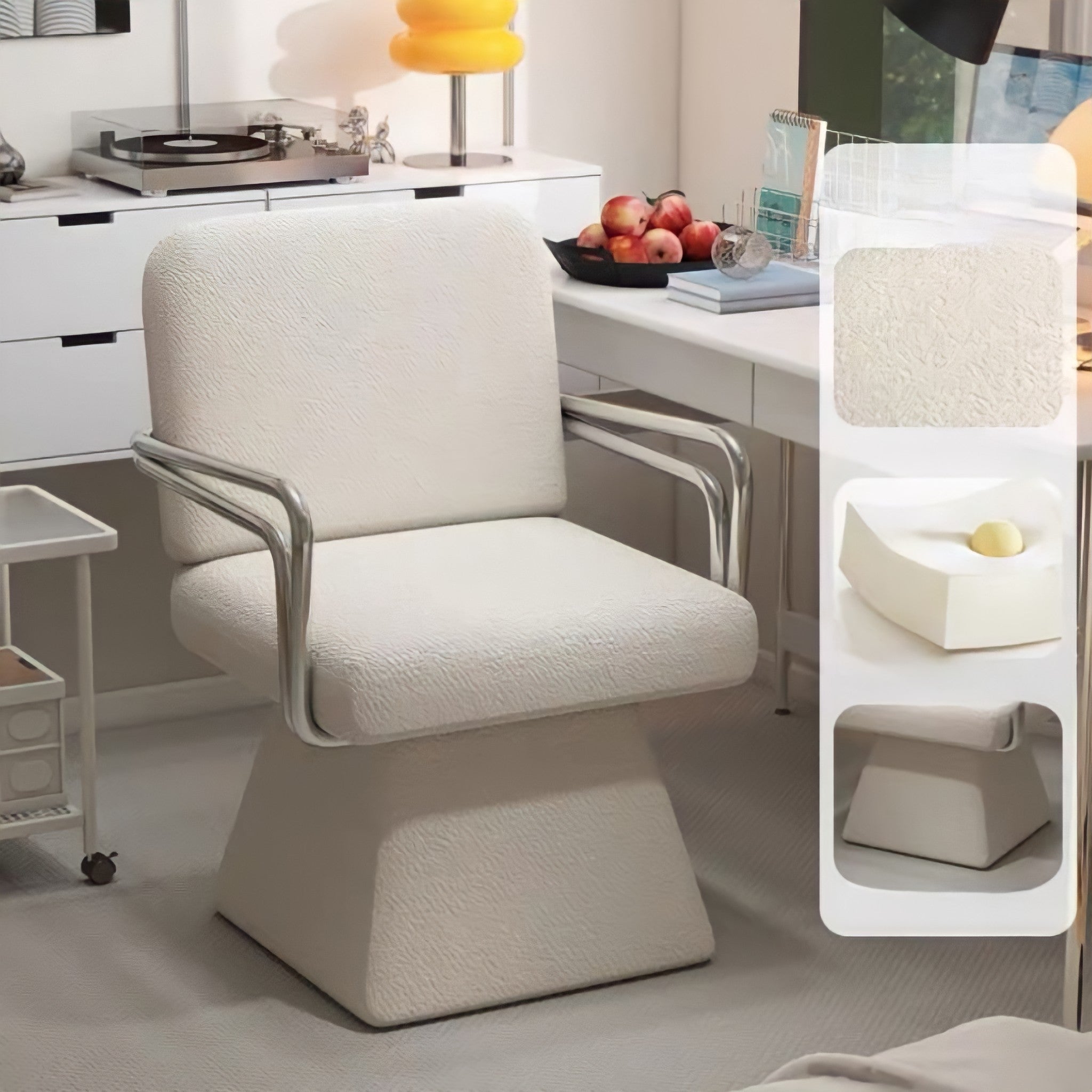 レトロモダンファブリックラウンジチェア