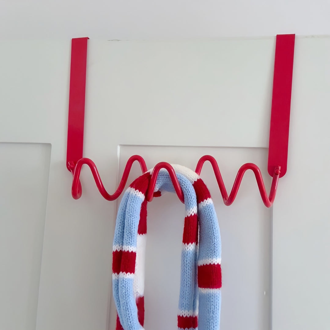 Wave Wall Door Hook Red