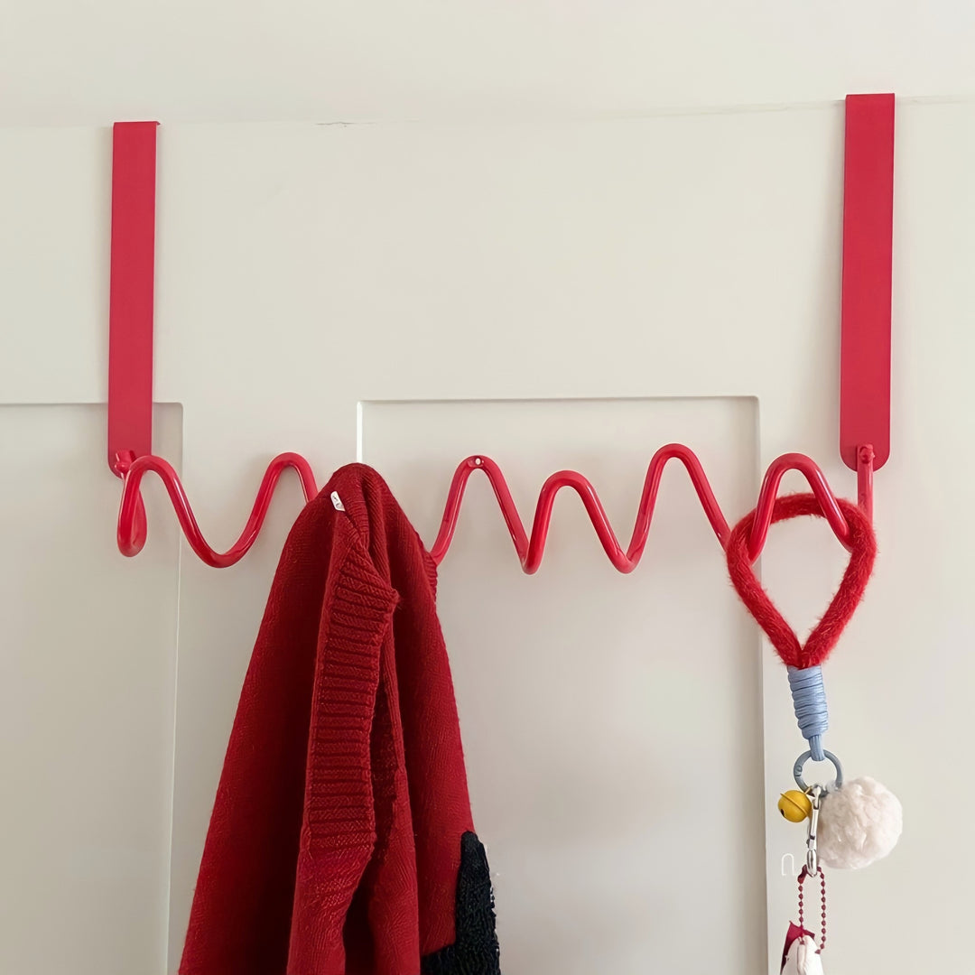 Wave Wall Door Hook Red