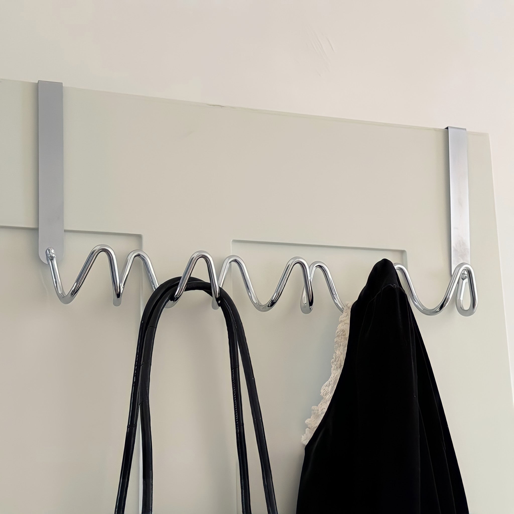 Wave Wall Door Hook, Silver