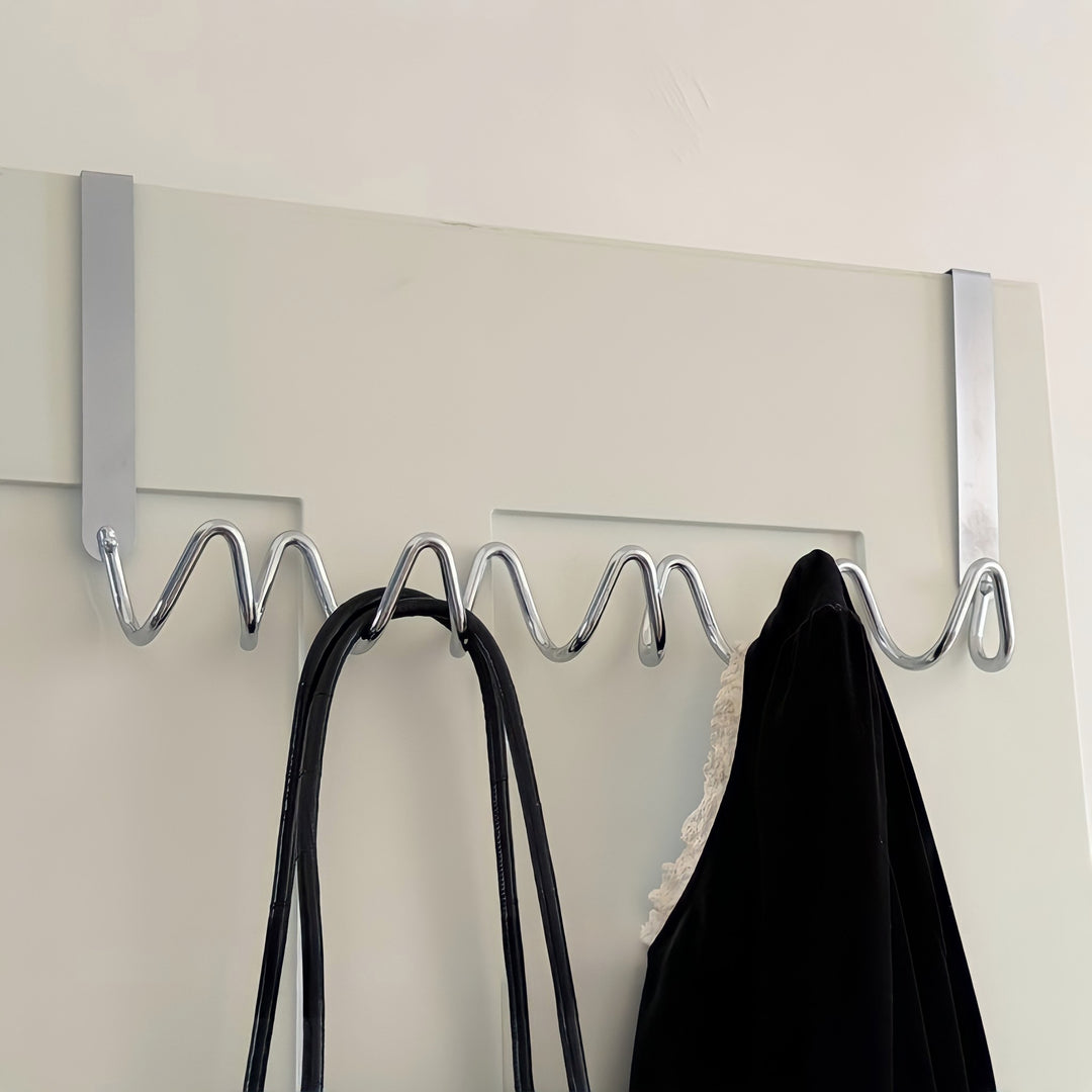 Wave Wall Door Hook, Silver