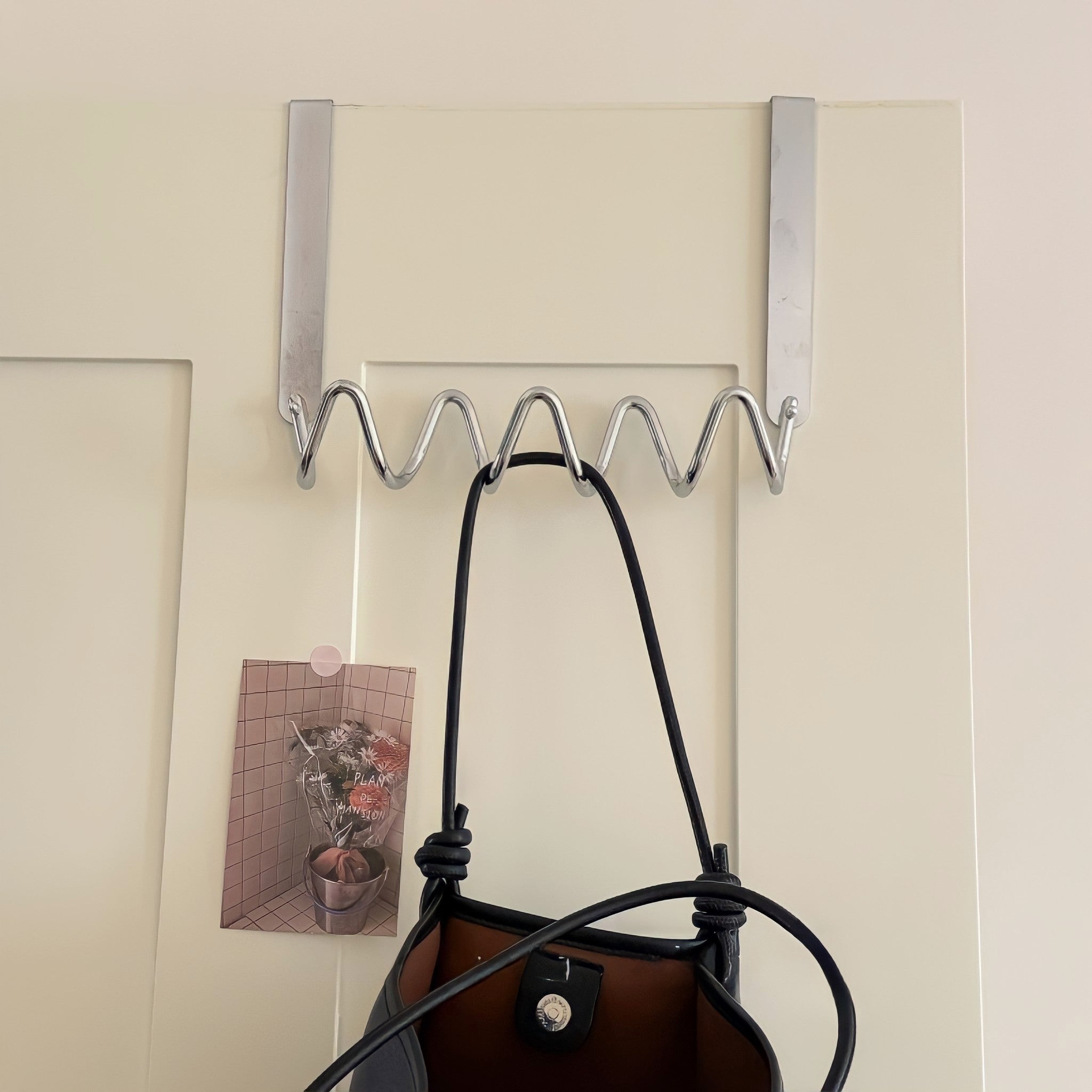 Wave Wall Door Hook, Silver