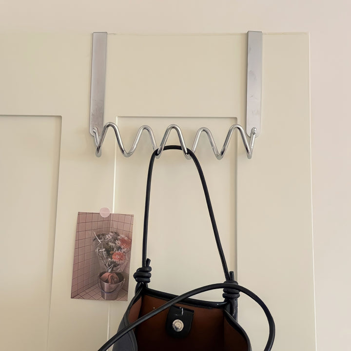 Wave Wall Door Hook, Silver