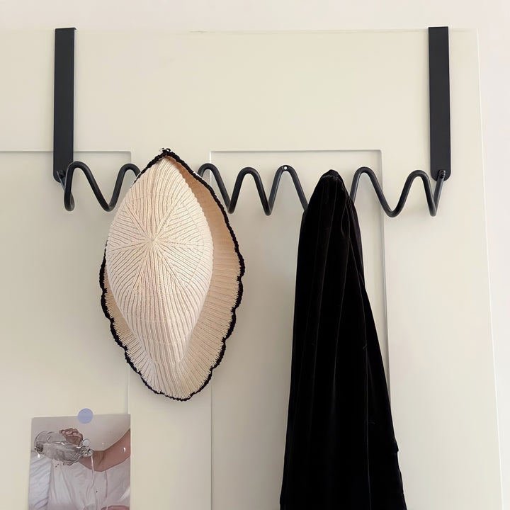 Wave Wall Door Hook Black