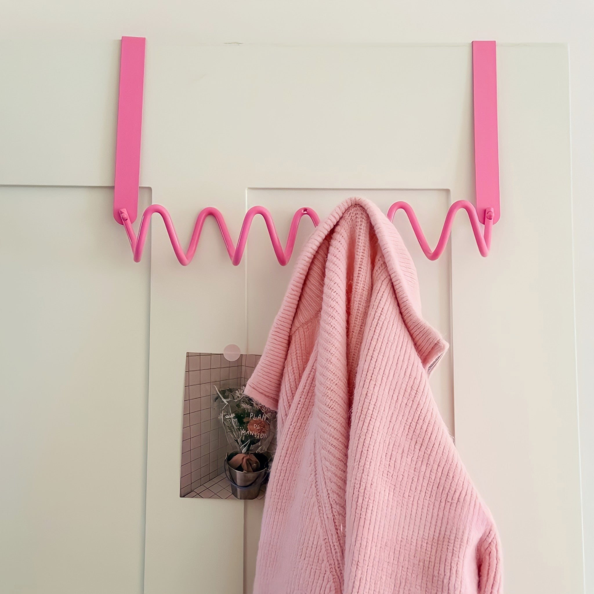 Wave Wall Door Hook Pink