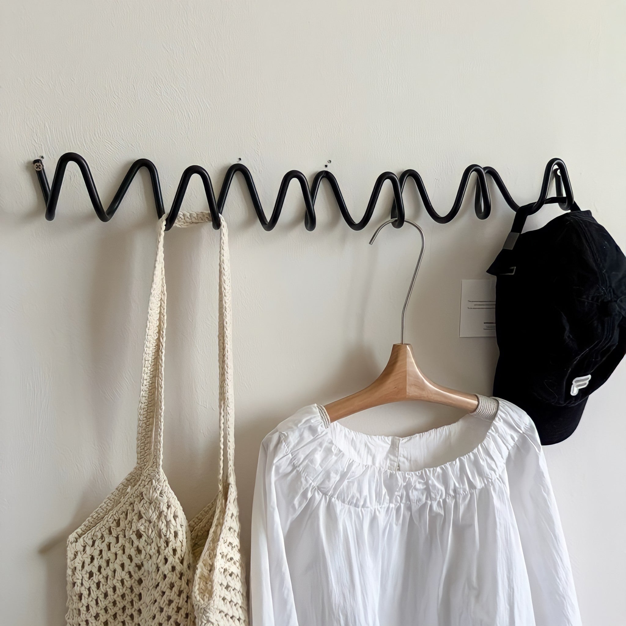 Wave Wall Hook Black