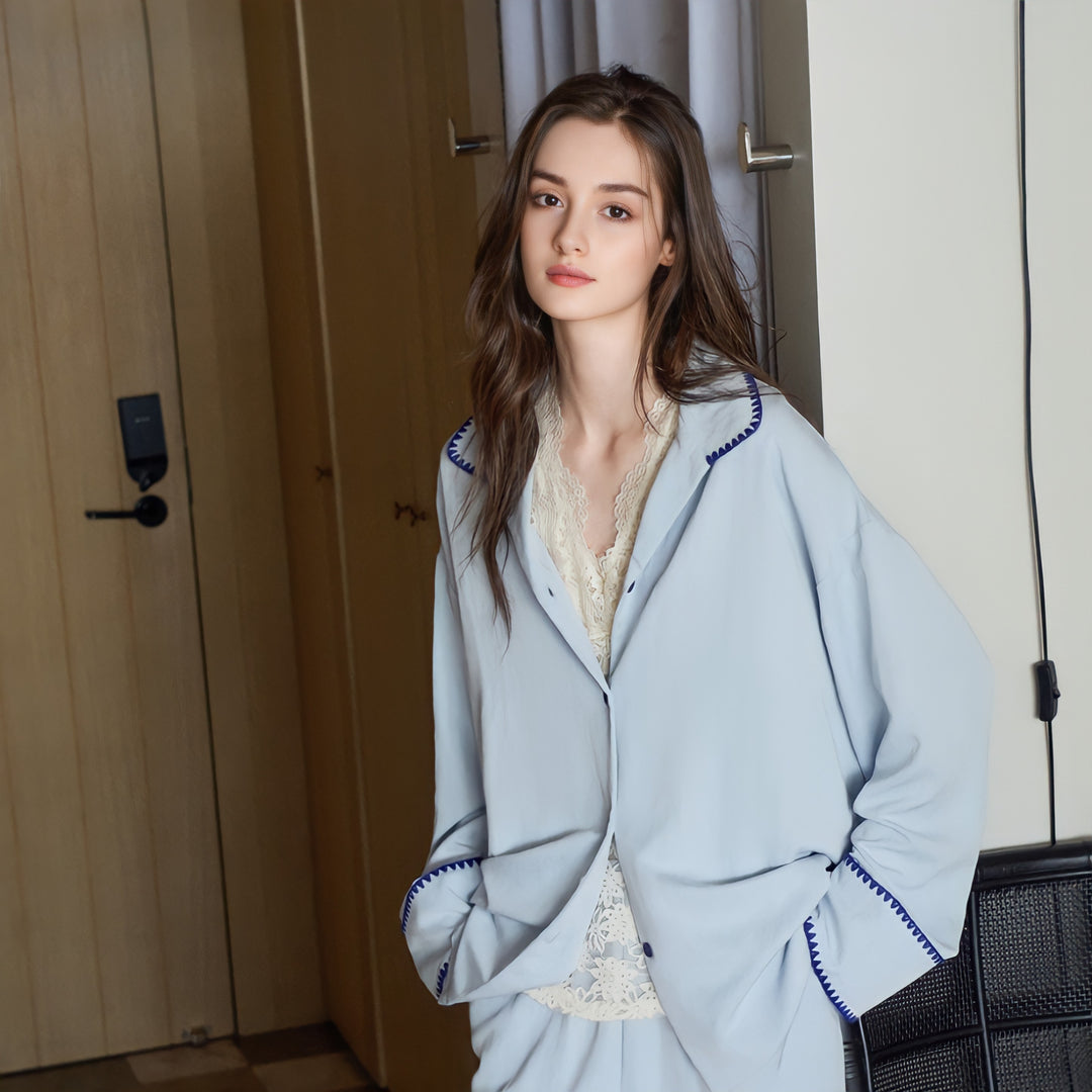 Relaxing Sky Blue Soft Pajamas