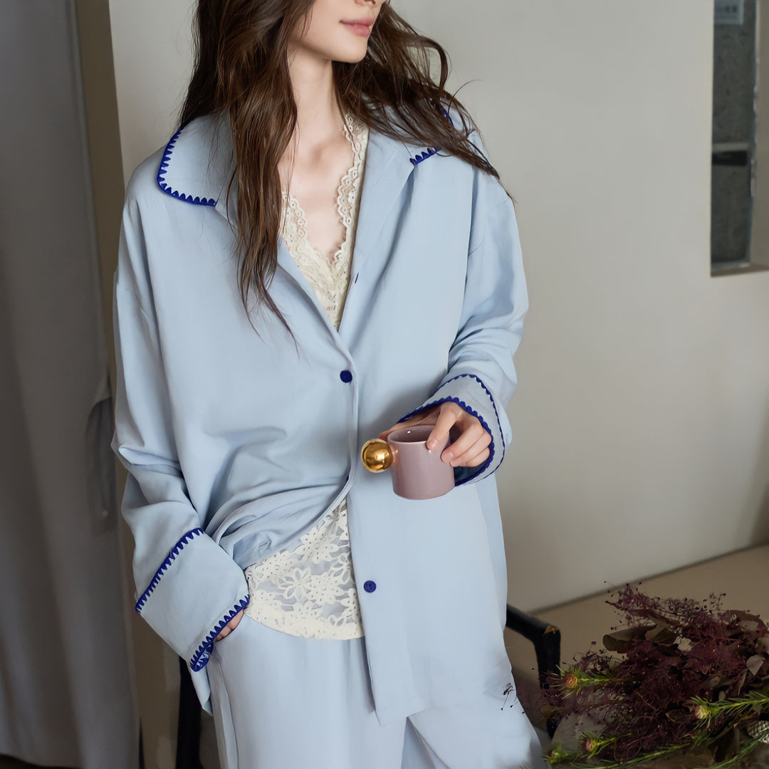 Relaxing Sky Blue Soft Pajamas