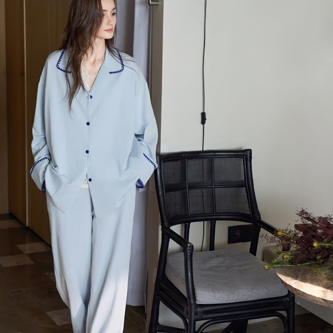 Relaxing Sky Blue Soft Pajamas