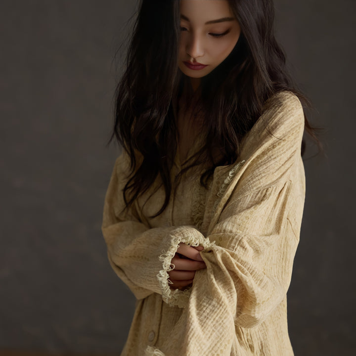 Natural Nuance Fringe Cotton Gauze Pajamas
