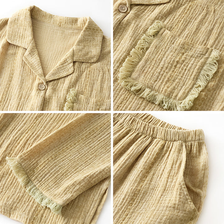 Natural Nuance Fringe Cotton Gauze Pajamas