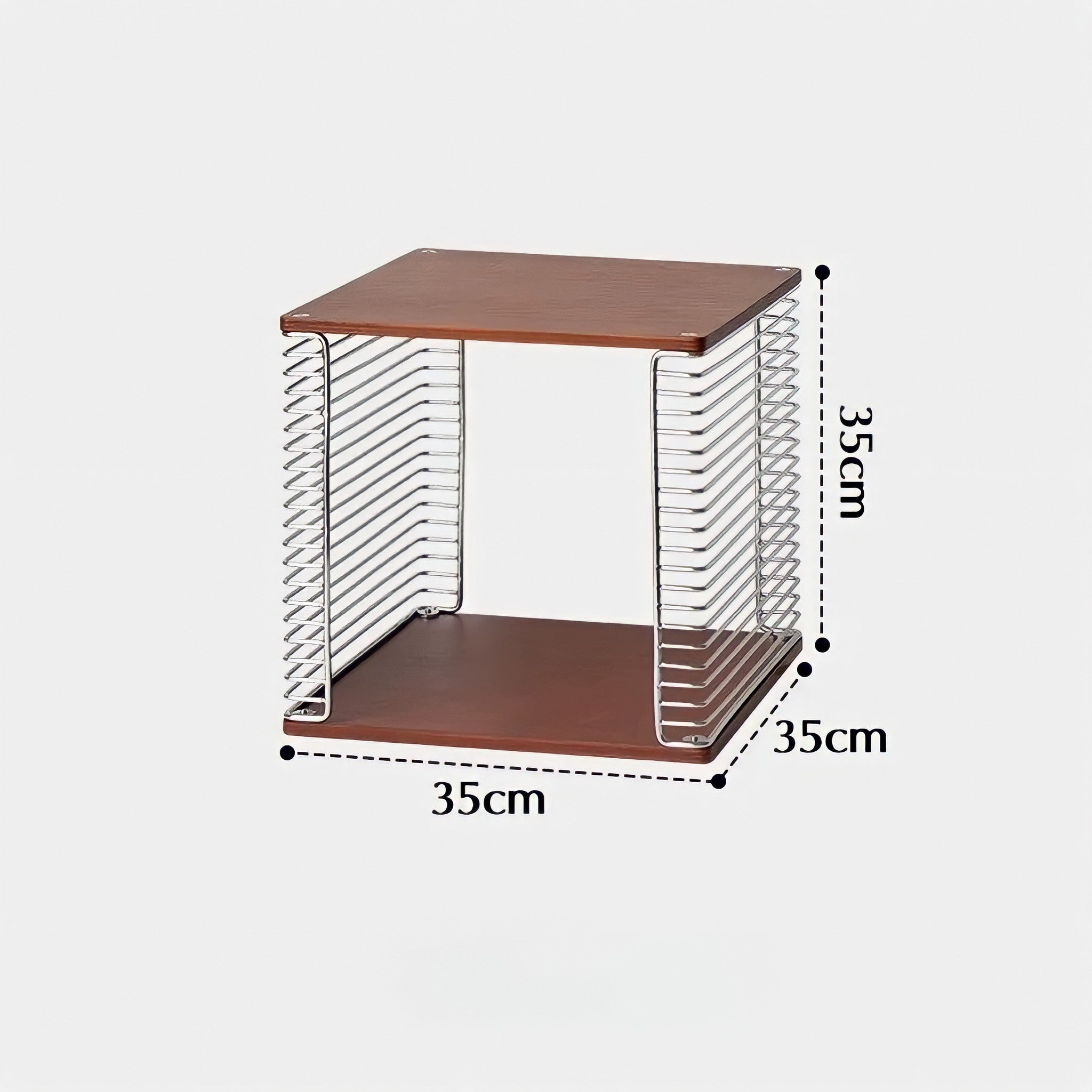 メタリックグリッドウッドサイドテーブル