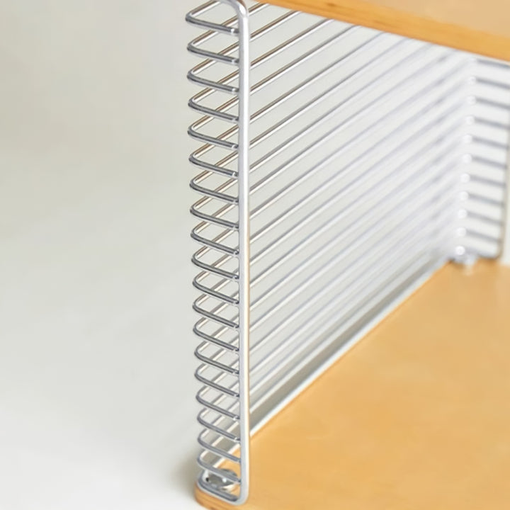 メタリックグリッドウッドサイドテーブル