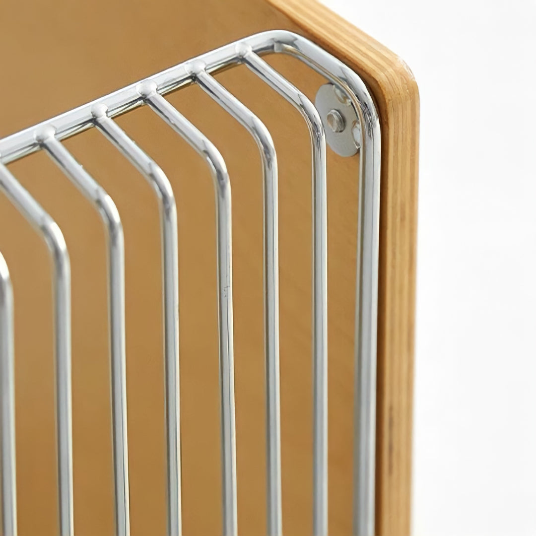 メタリックグリッドウッドサイドテーブル