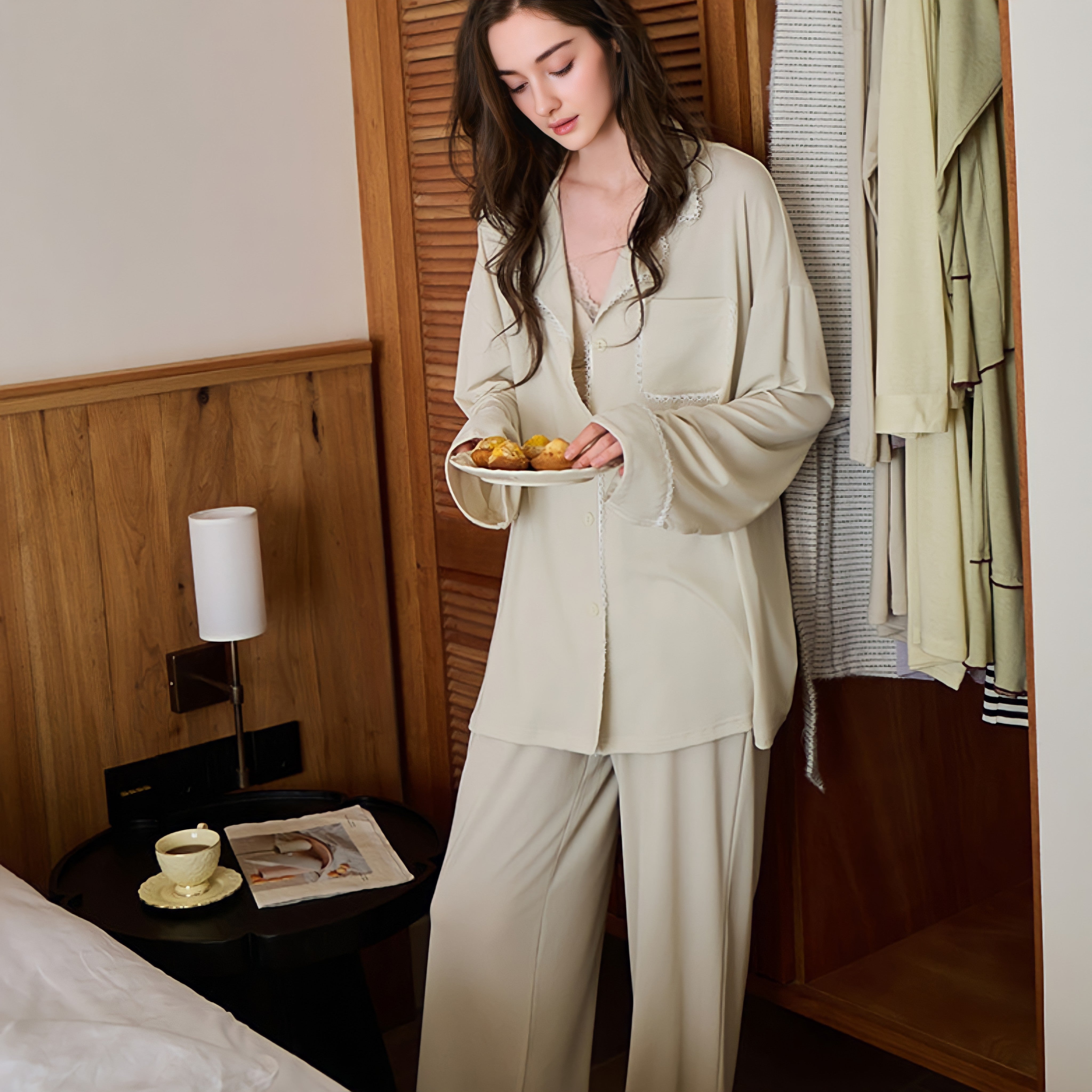 Lace Edge Soft Pajamas