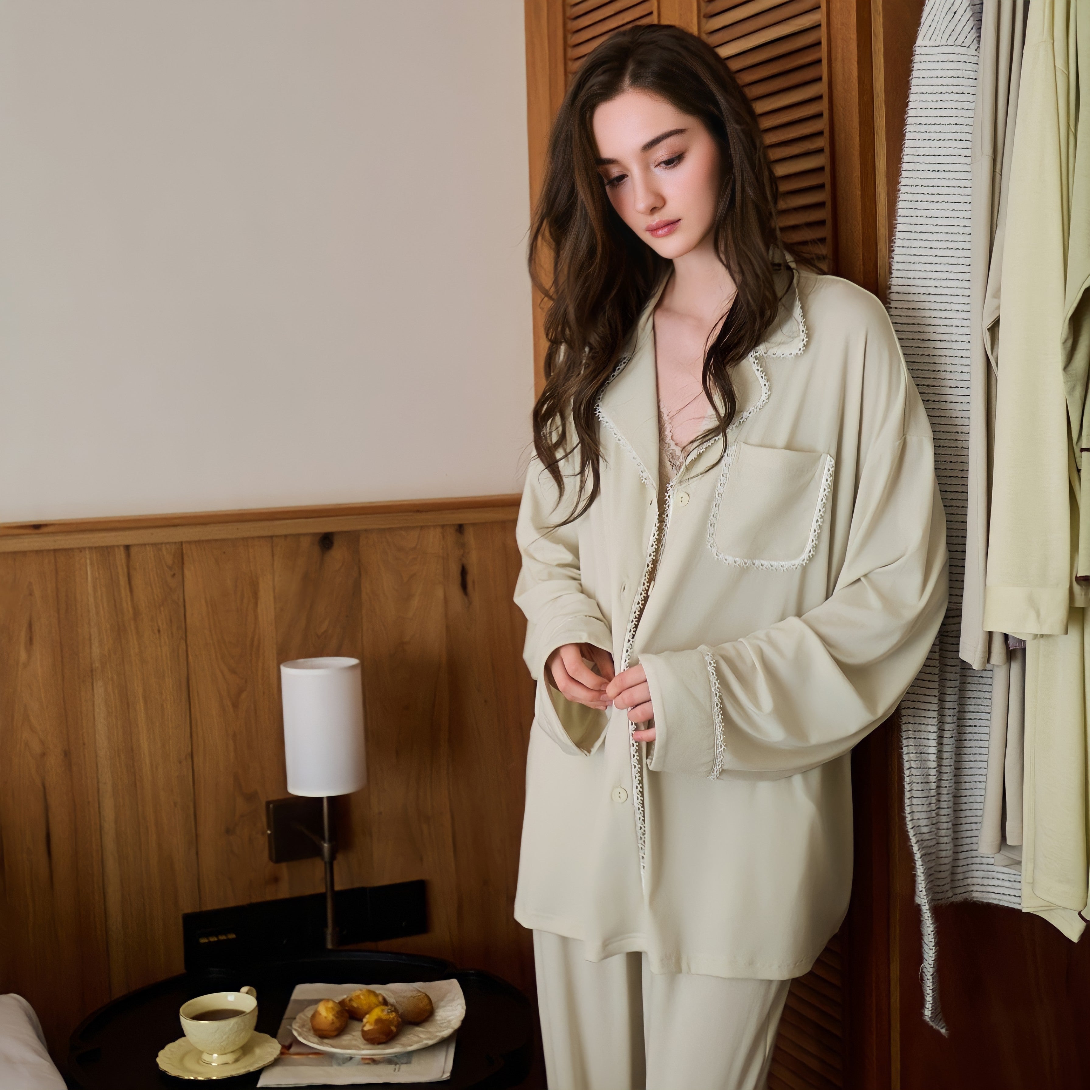 Lace Edge Soft Pajamas