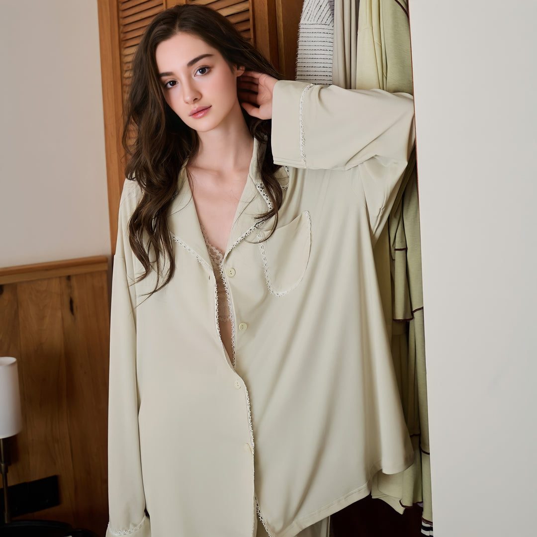 Lace Edge Soft Pajamas