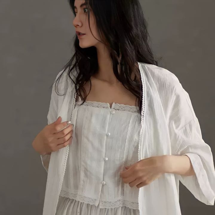 Pure White 3-Piece Pajama Set
