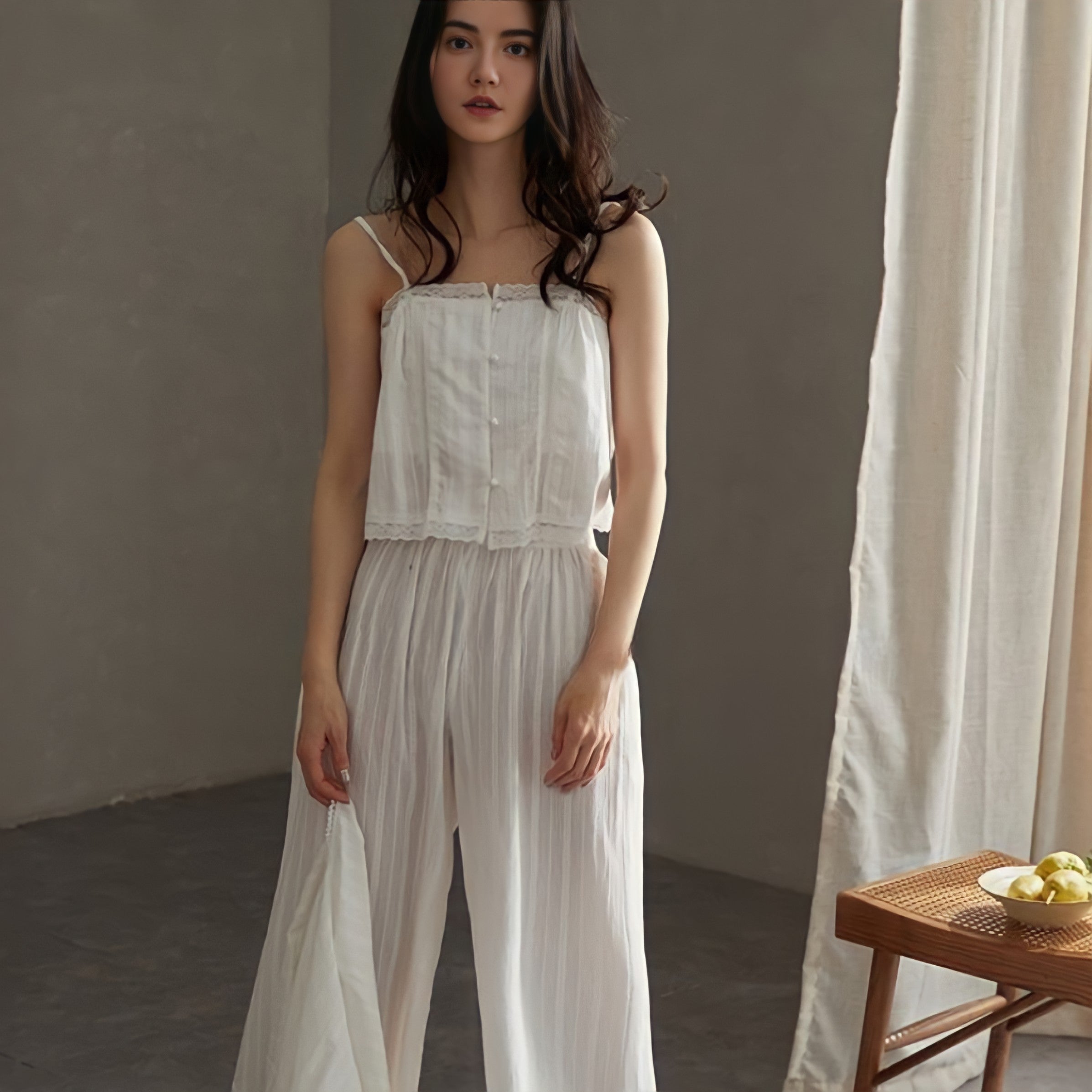 Pure White 3-Piece Pajama Set