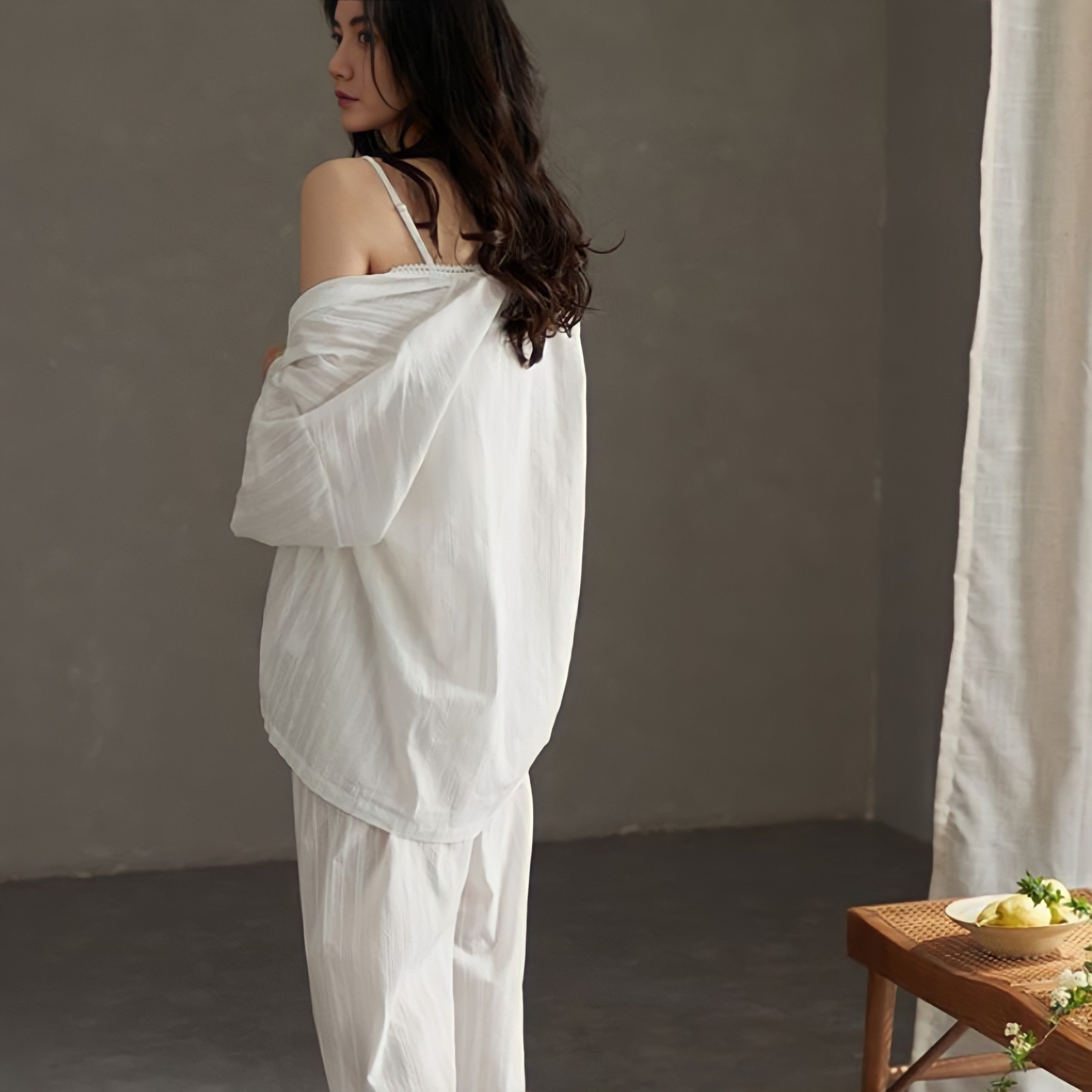 Pure White 3-Piece Pajama Set