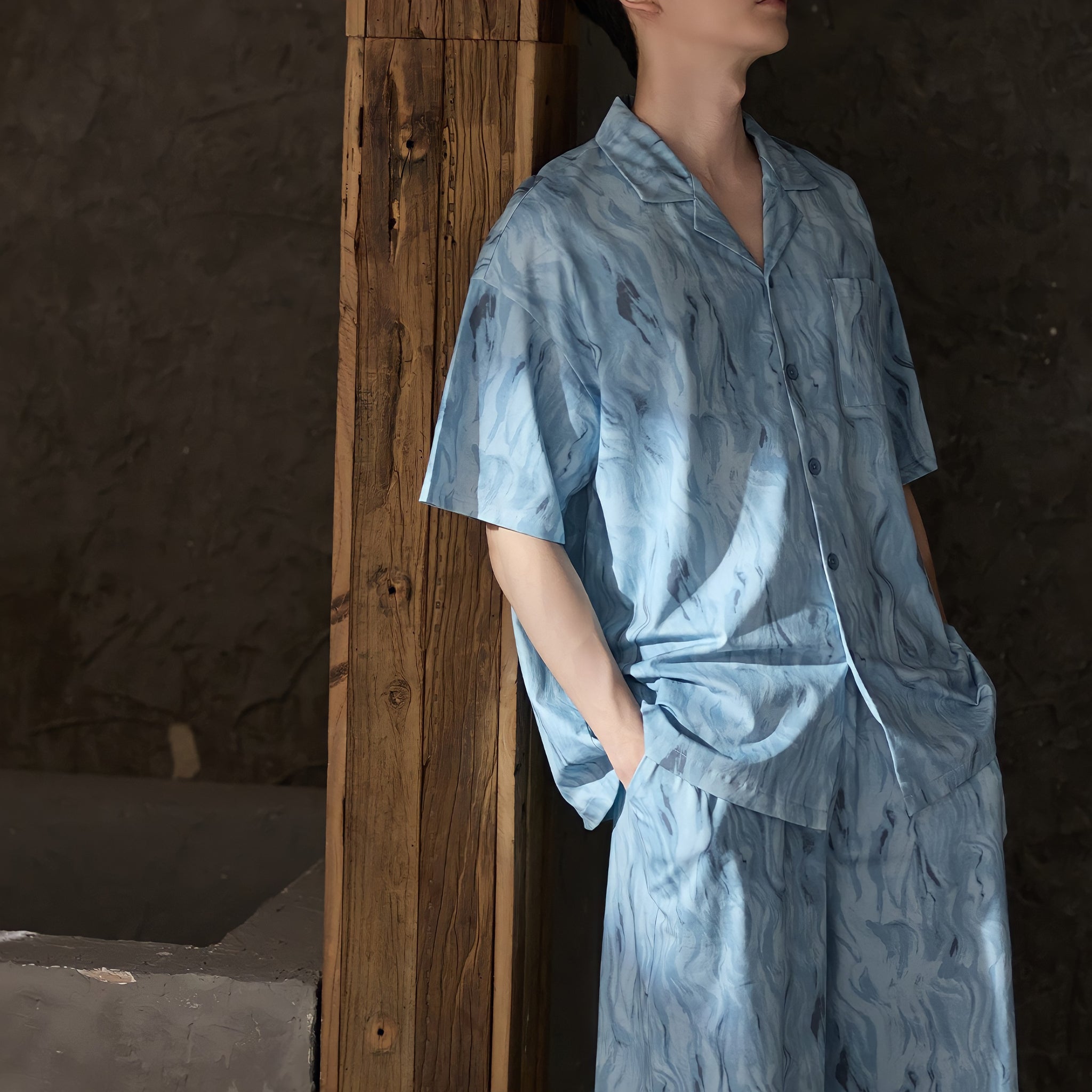 Marble Blue Modal Cotton Pajamas
