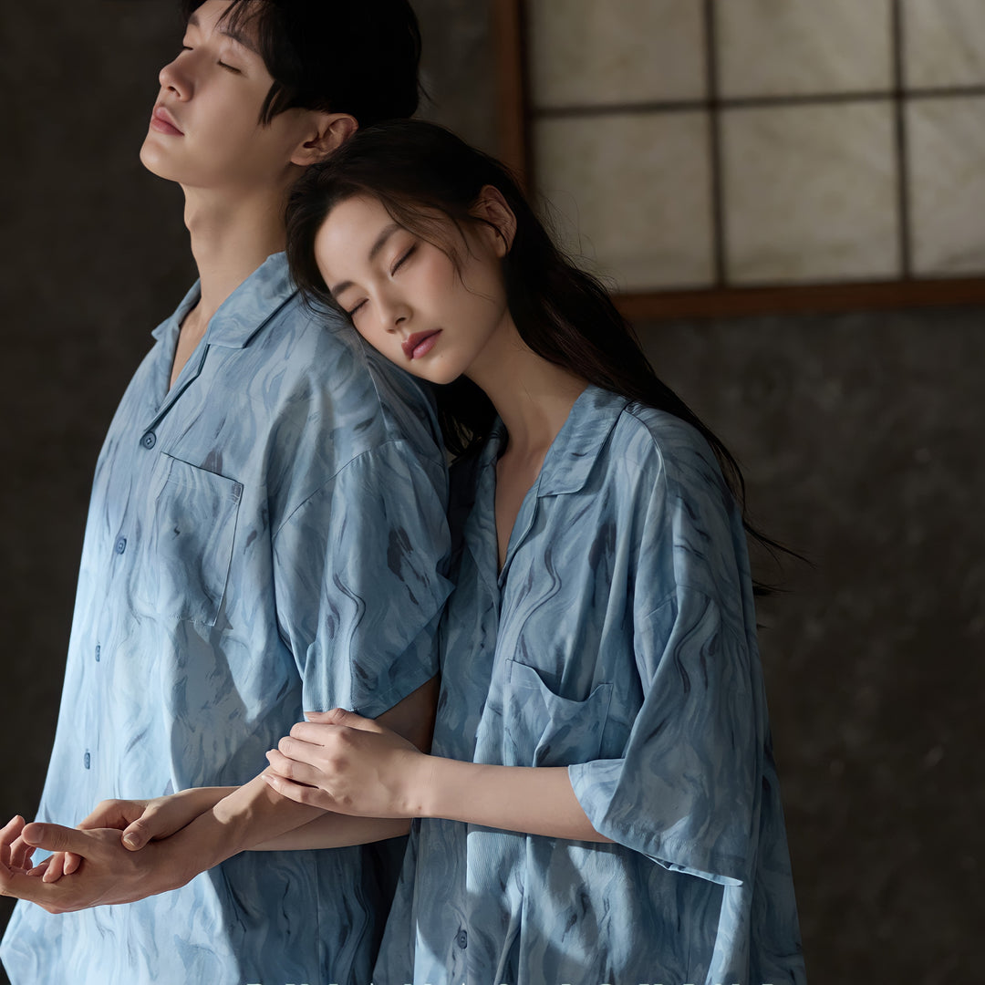 Marble Blue Modal Cotton Pajamas
