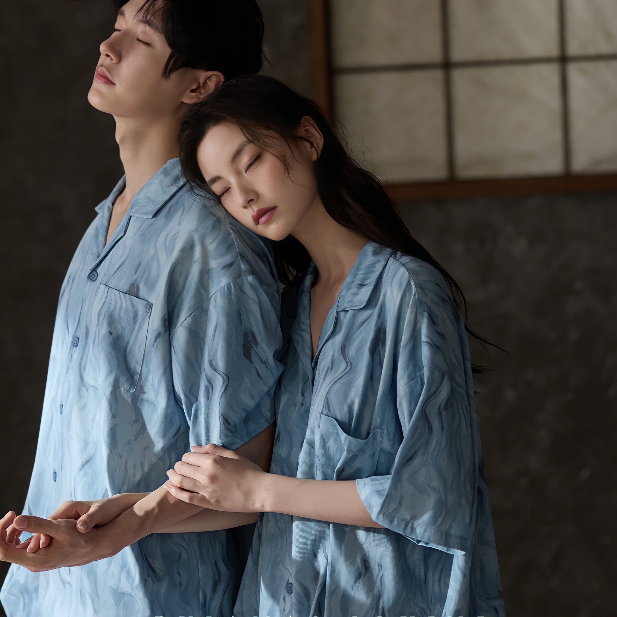 Marble Blue Modal Cotton Pajamas