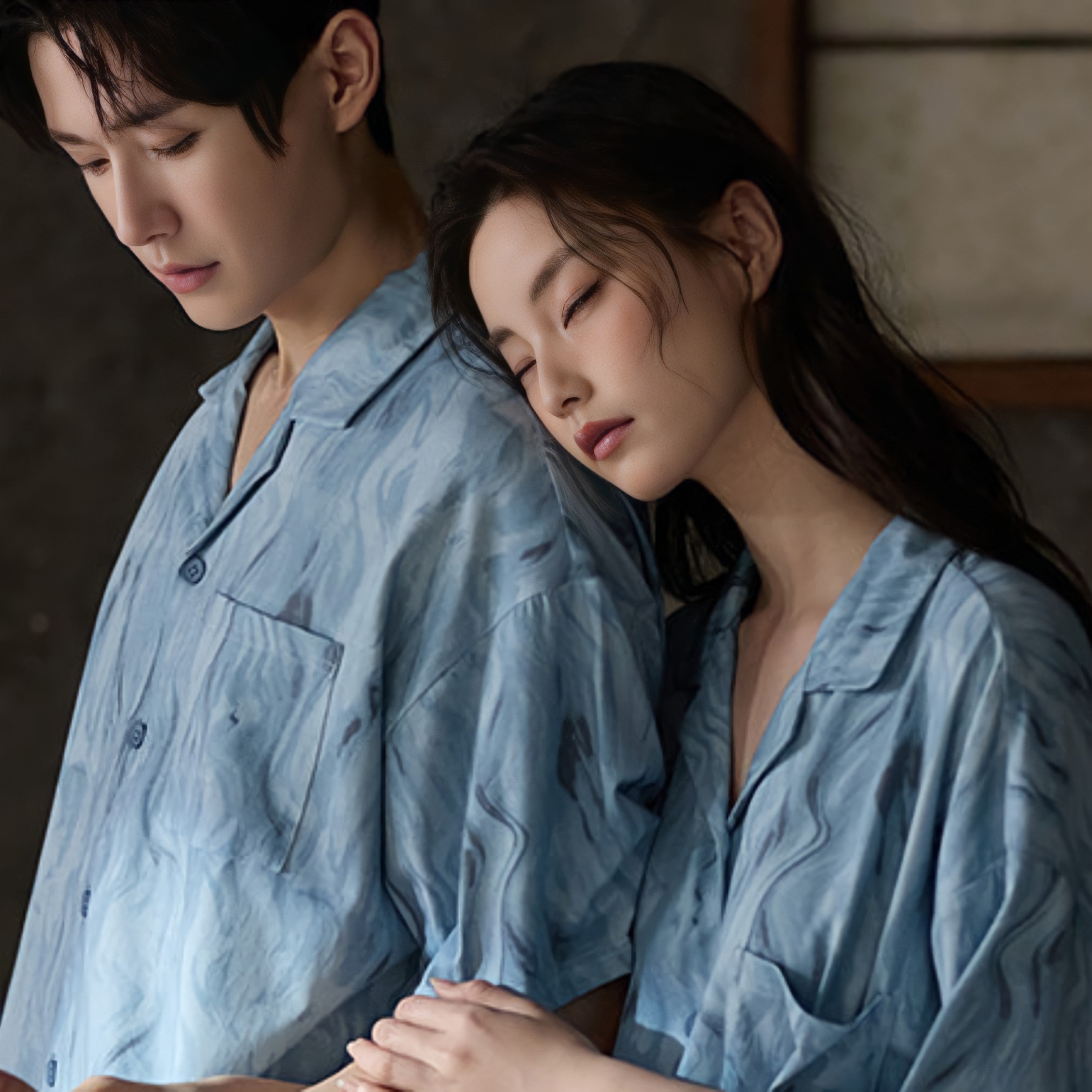 Marble Blue Modal Cotton Pajamas