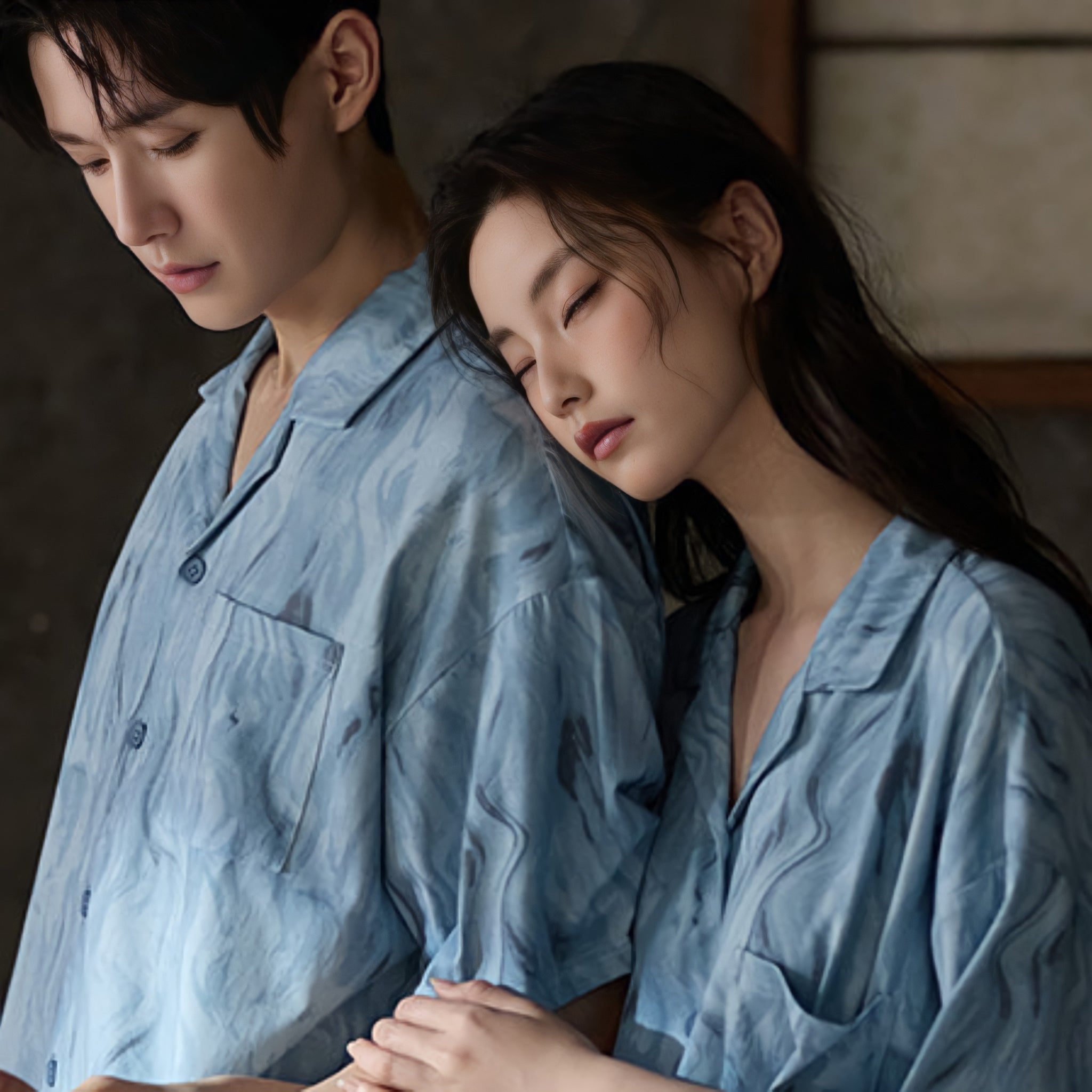 Marble Blue Modal Cotton Pajamas