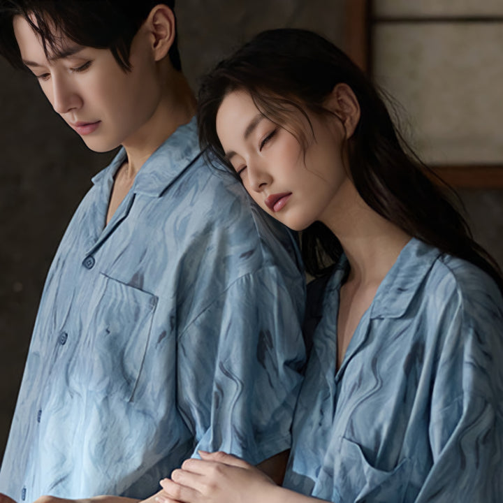 Marble Blue Modal Cotton Pajamas