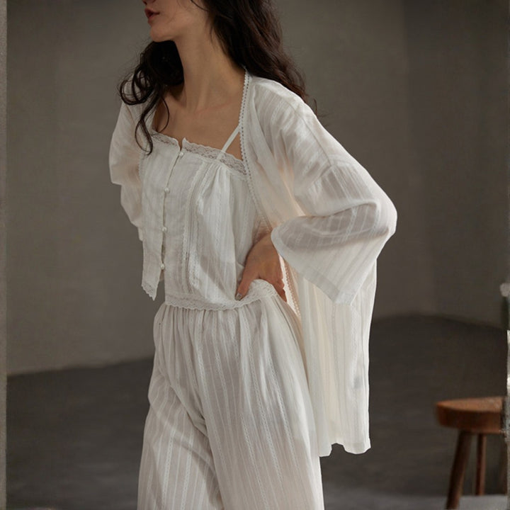 Pure White 3-Piece Pajama Set