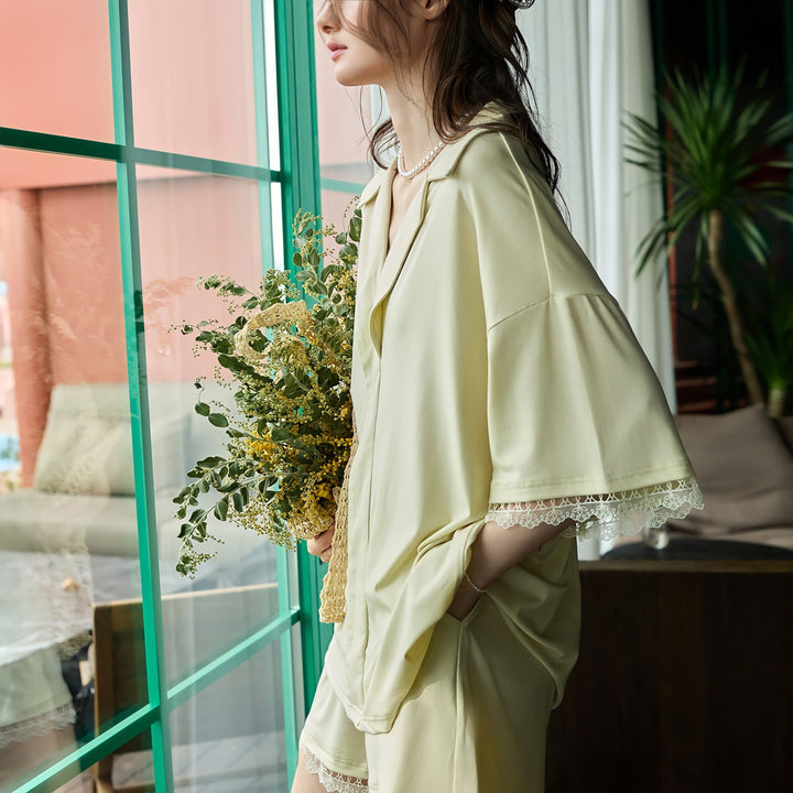Lace Design Modal Cotton Pajamas