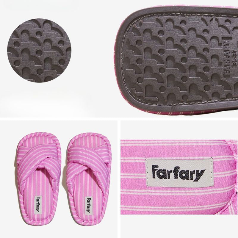 Criss-cross strap slippers