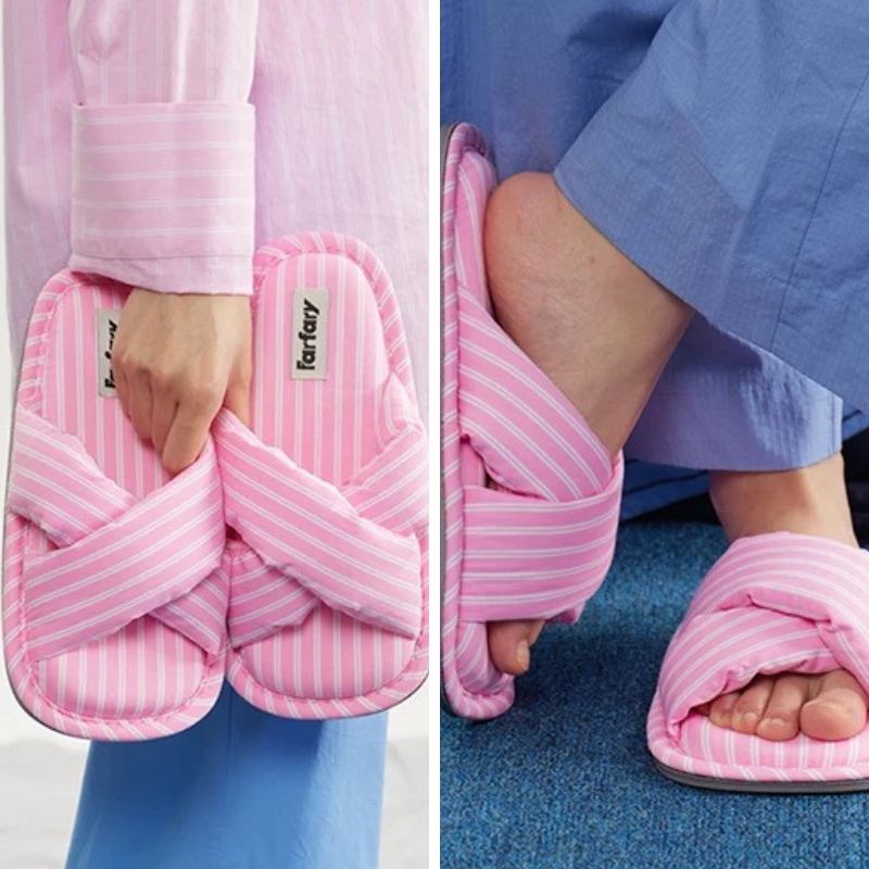 Criss-cross strap slippers
