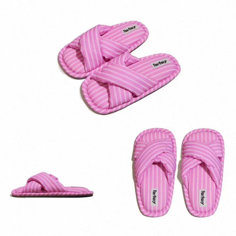 Criss-cross strap slippers
