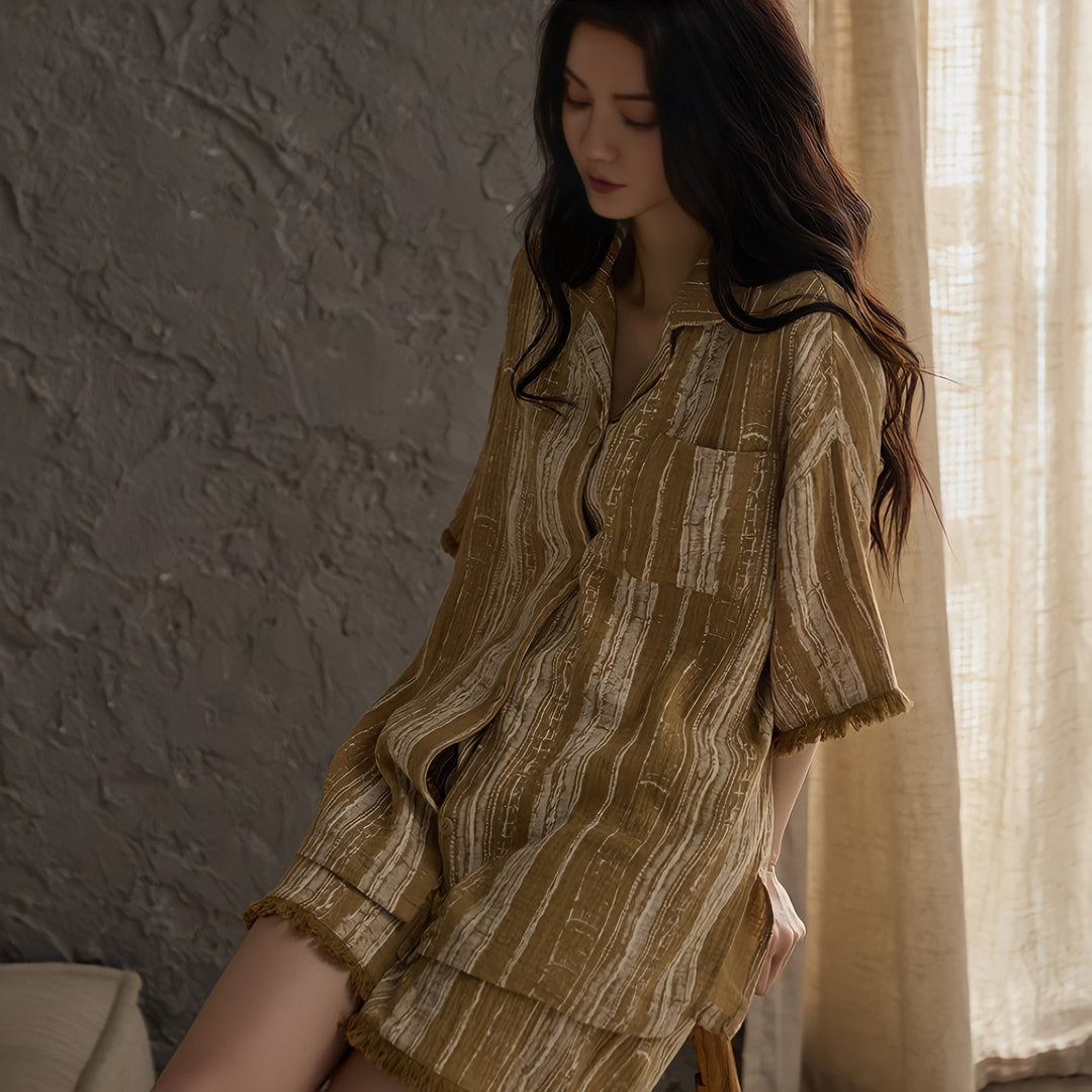 Fringe Hem Relaxed Baby Cotton Pajamas