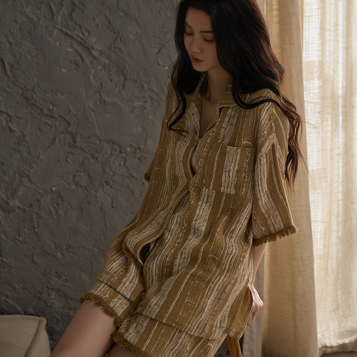 Fringe Hem Relaxed Baby Cotton Pajamas