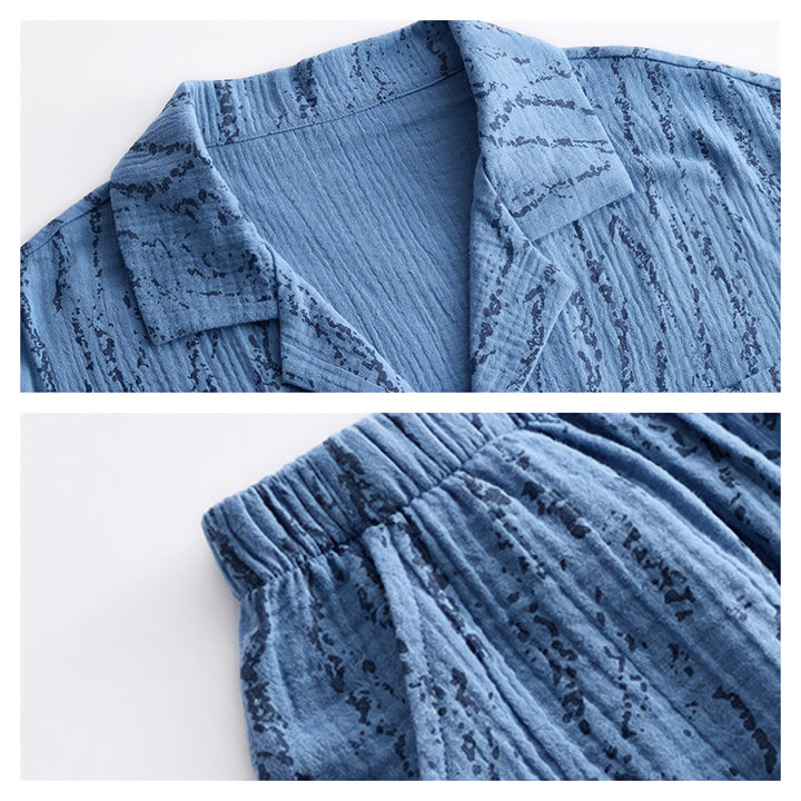 Subtle Wave Pattern Baby Cotton Pajamas