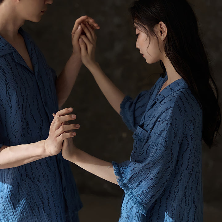 Subtle Wave Pattern Baby Cotton Pajamas