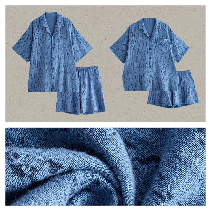 Subtle Wave Pattern Baby Cotton Pajamas