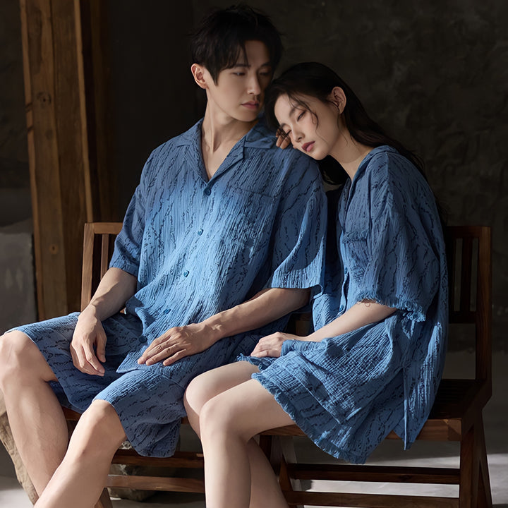 Subtle Wave Pattern Baby Cotton Pajamas