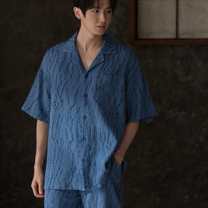 Subtle Wave Pattern Baby Cotton Pajamas