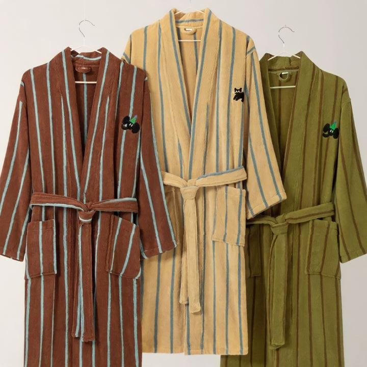 Pure Cotton Striped Bathrobe