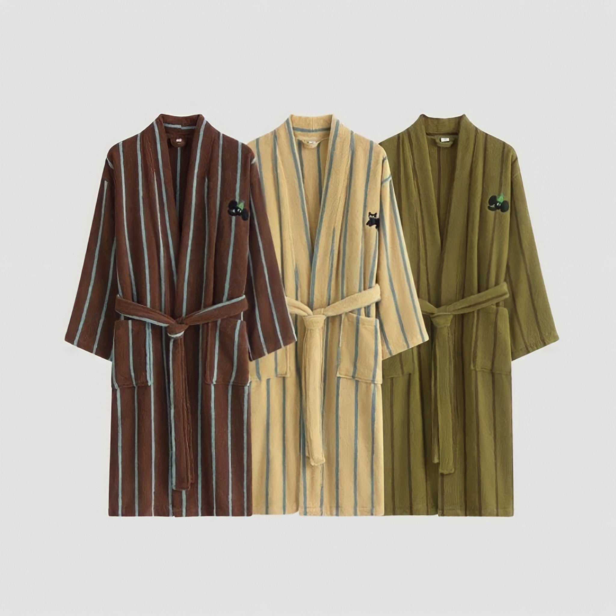Pure Cotton Striped Bathrobe