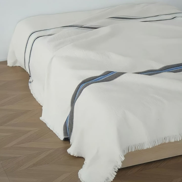 Cotton Blue Line Blanket