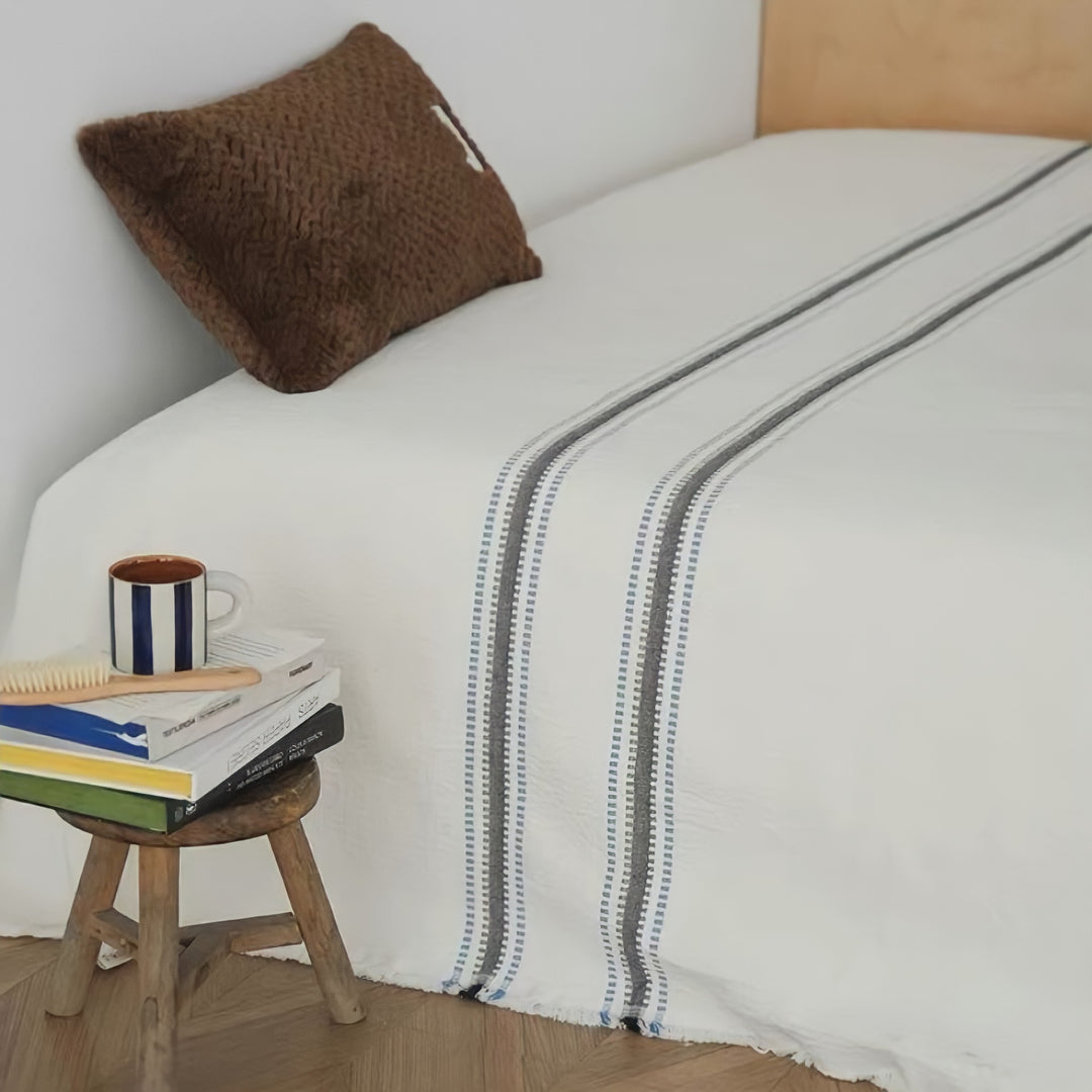 Cotton Blue Line Blanket