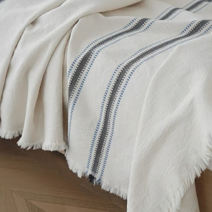 Cotton Blue Line Blanket