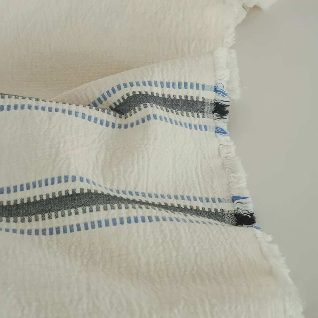 Cotton Blue Line Blanket