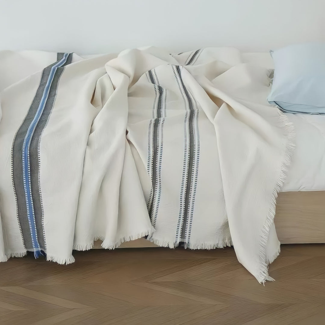 Cotton Blue Line Blanket